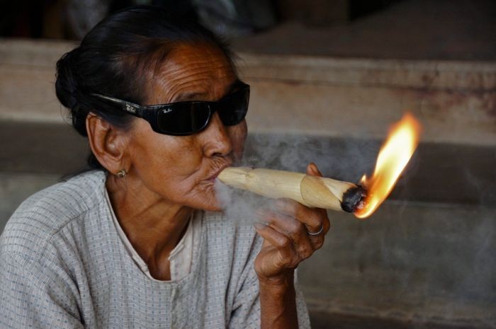 Create meme: granny with a joint, smoking granny, grandma with a cigarette