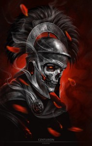 Create meme: damatically centurion, the skull in the helmet of a centurion, skeleton Spartan art
