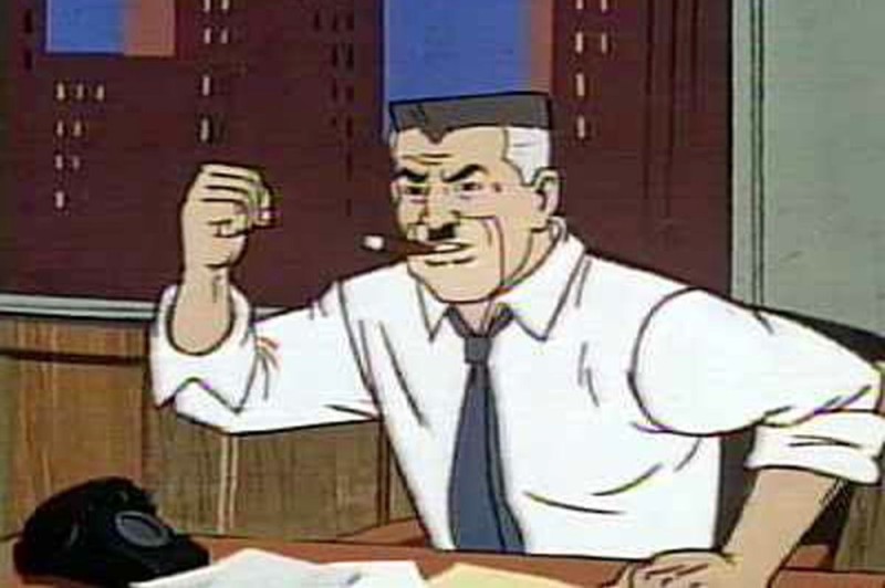 Create meme: J. Jonah jameson cartoon, below full was on my Desk before lunch, J. Jonah jameson