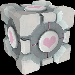 Create meme: the companion cube portal 2, the companion cube, A cube from portal 2