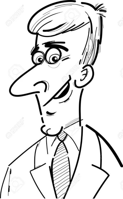 Create meme: cartoon face line, businessman caricature, caricature of a man