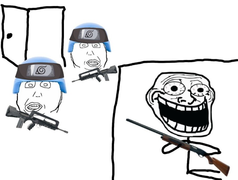 Create meme: memes memes, trollface with a gun, trollface meme