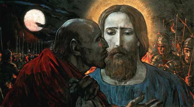 Create meme: Ilya Glazunov Judas kiss, the kiss of Judas, Christ and the Antichrist painting