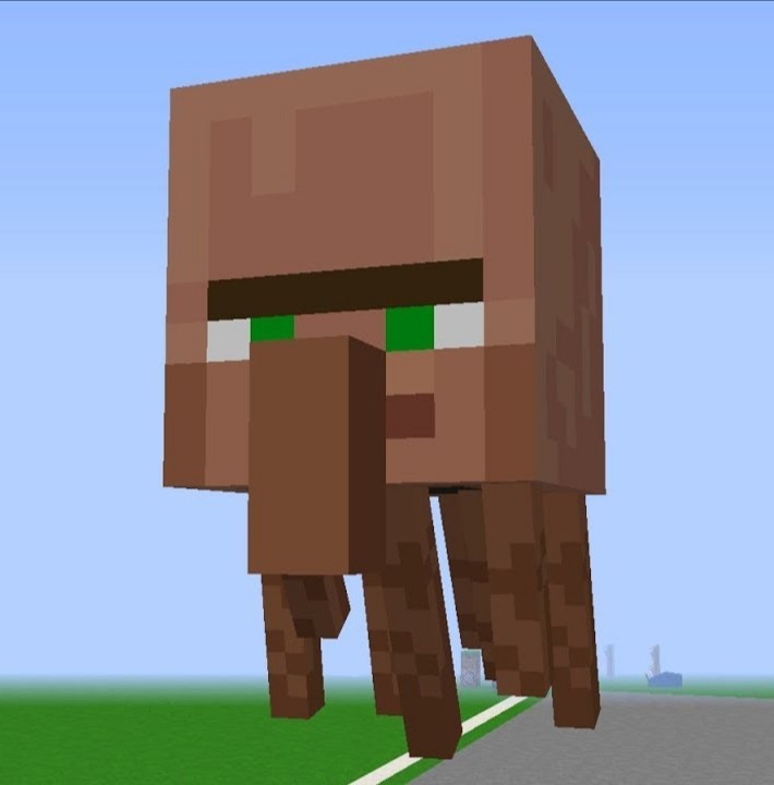 Create meme: minecraft villager, a villager from minecraft, steve and the minecraft resident