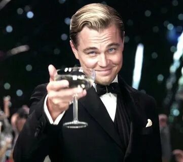 Create meme: Leonardo DiCaprio the great Gatsby, Leonardo DiCaprio with a glass of, Leonardo DiCaprio Gatsby