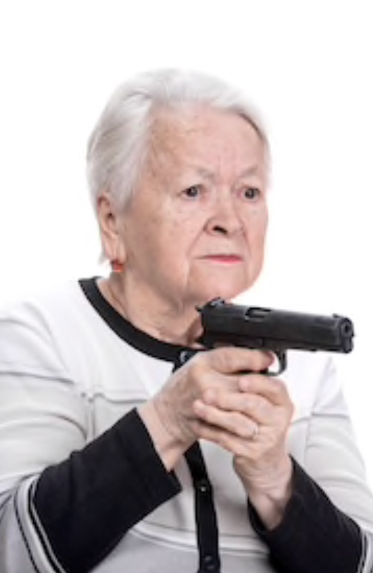 Create meme "grandmother with gun meme, grandma " - Pictures - Meme