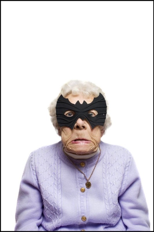 Create meme: Granny , grandmother Batman, angry Gran 