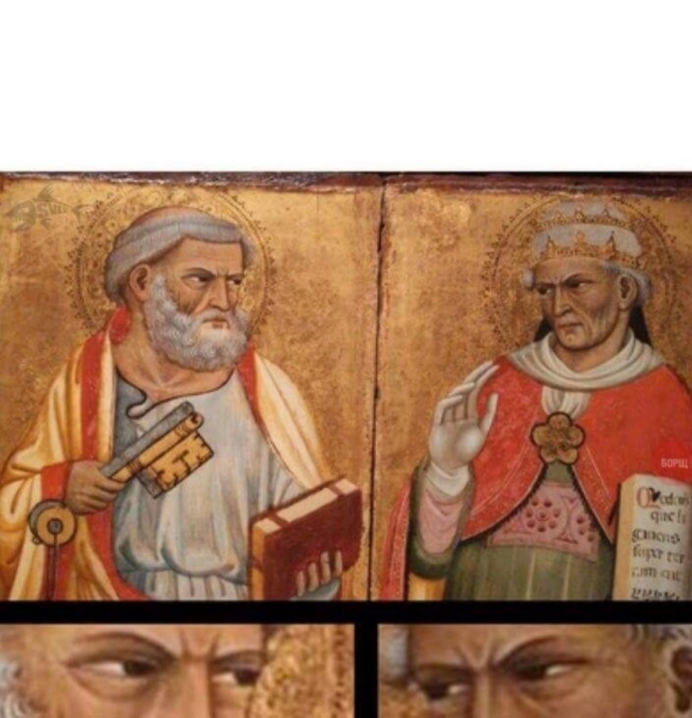 Создать мем: средневековые мемы, когда два препода встретились в одной аудитории, средневековье мемы