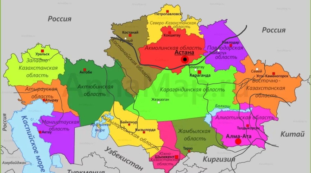 Создать мем: карта казахстана с областями, политическая карта казахстана, карта казахстана