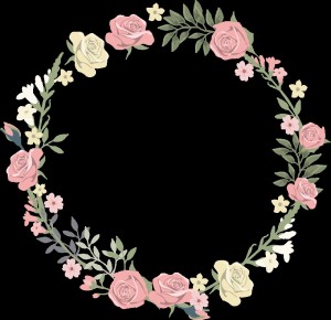 Create meme: round frame, floral wreath