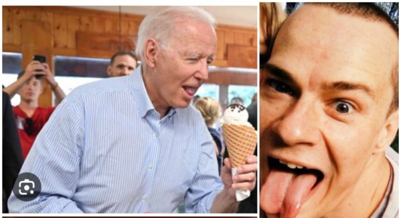 Создать мем: байден ест мороженое, байден мороженое, человек