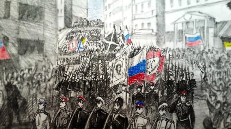 Создать мем: марш российской империи, дмитрий альшаев художник, корниловцы арт
