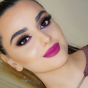 Create meme: evening makeup, makeup with pink arrows, meyk AP, 2018