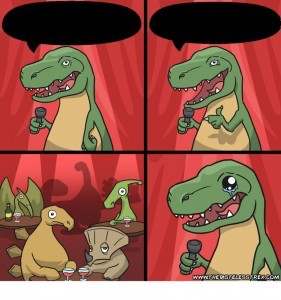 Create meme: meme dinosaur stand-up, dinosaur standafer, dinosaur stand-up