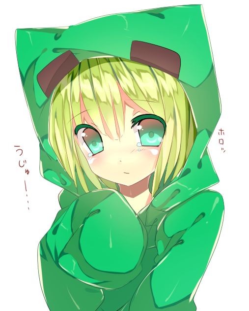 Create meme: anime creeper, minecraft creeper girl, green nyasha creeper