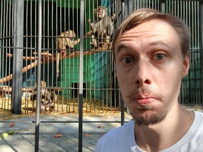 Создать мем: в зоопарке, сингапур зоопарк, мужчина