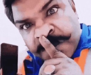 Create meme: telegram sticker, indian dude on phone shushes you, hindu shhh meme