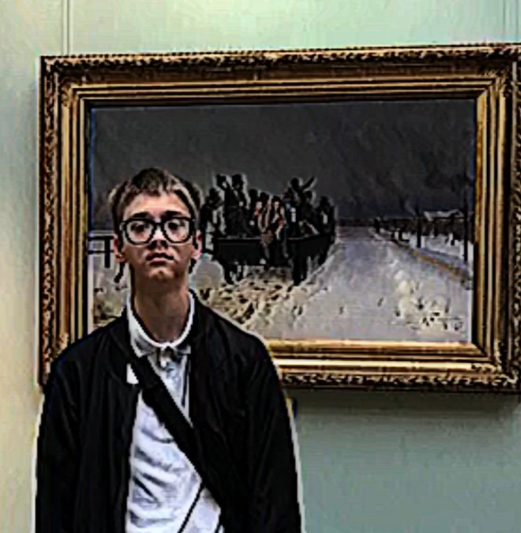 Create meme: people , painting in the Tretyakov gallery, boy 