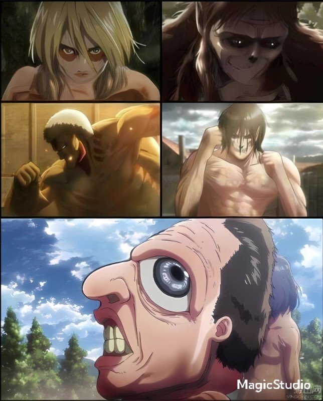 Create meme: titans attack of the titans, the titans from attack of the titans, Anime Attack of the Titans Titans