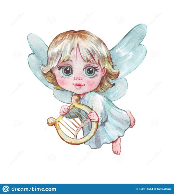 Create meme: angels, the little angel looks out, drawing of an angel