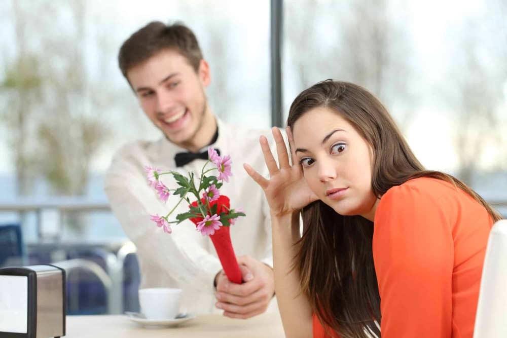 Create meme: first date, on a first date, a girl gives a gift to a guy
