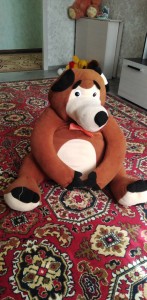 Create meme: Masha and the bear soft toy bear, chair toy, soft toy bear