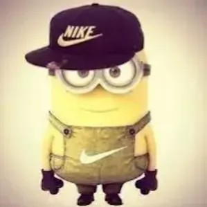 Create meme: minion in a cap, minion Nike, cool minion
