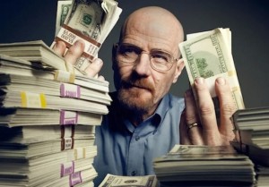 Create meme: Walter white with the money, breaking bad, money
