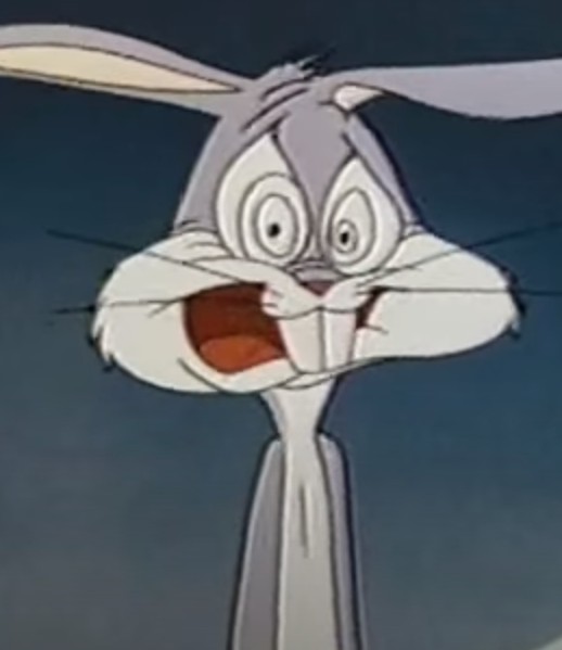 Создать мем: удивленный кролик из мультика, удивлённый заяц багз банни, кролик багз банни грустный