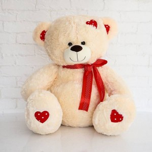 Create meme: bear with red bow, Teddy bear milk 150 cm, Soft toy