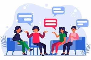 Create meme: conversation club, illustration, vector illustration