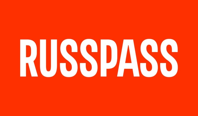 Create meme: text , russpass, russpass logo