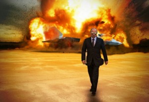 Создать мем: explosion, vladimir putin, Vladimir Putin burns in a steep fire