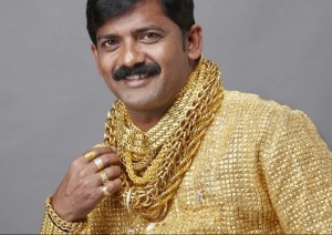 Create meme: Indian gold, Indian man gold shirt, girl