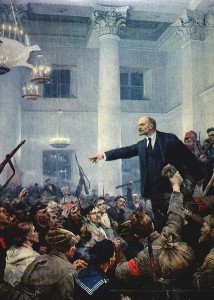 Create meme: Lenin proclaims Soviet power, Lenin the revolution of 1917, the October revolution
