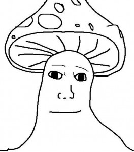 Создать мем: mushroom wojak, wojak, рисунок
