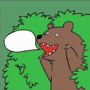 Create meme: funny comics , bear in the bushes , bear out of the bushes 