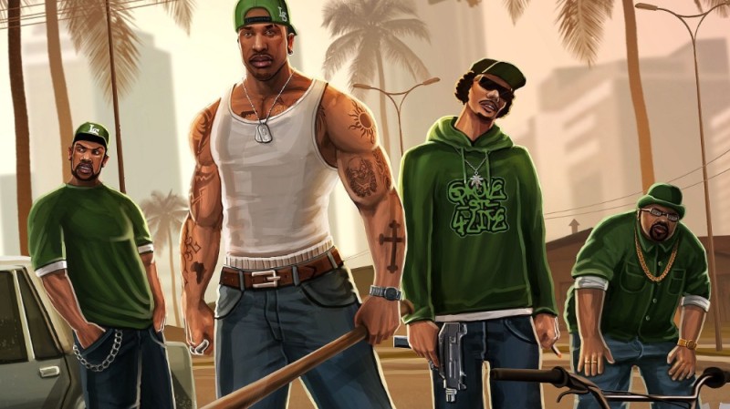 Create meme: grand theft auto , gta san andreas grove street, gta san andreas remaster