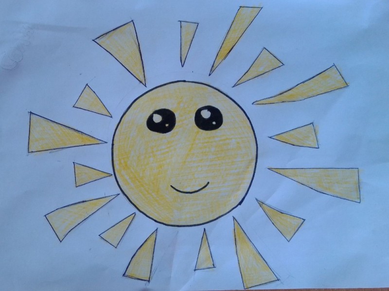 Create meme: children's drawings of the sun, Solar circle drawing, The sun circle the sky around the drawing