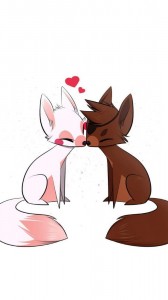 Create meme: pictures of the mangle and foxy for managing the, foxy and Mangal love, the mangle and foxy love the arts