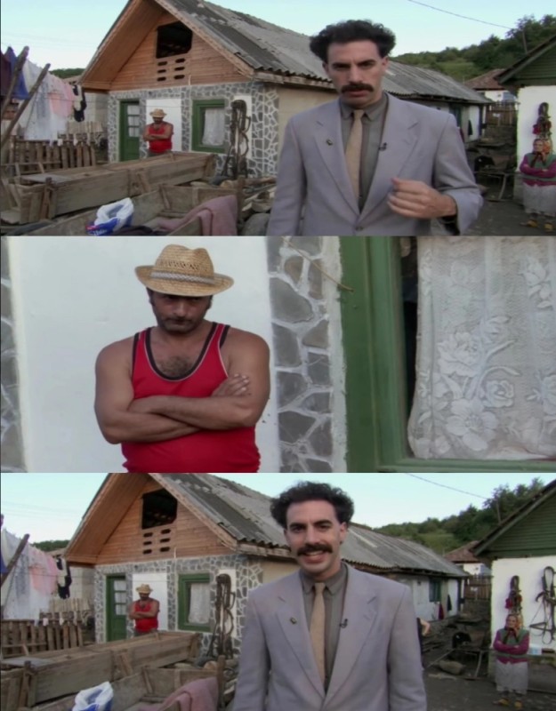 Create meme: Borat the King in the Palace movie 2006, Borat the king in the palace movie, a frame from the movie