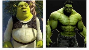 Create meme: hulk, incredible Hulk, Shrek and the Hulk
