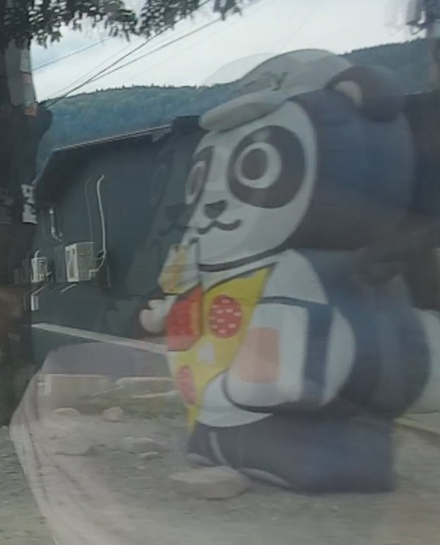 Создать мем: поезд панда, панда стрит арт, панды