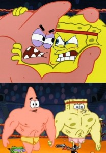 Create meme: Patrick sponge Bob, sponge Bob square pants