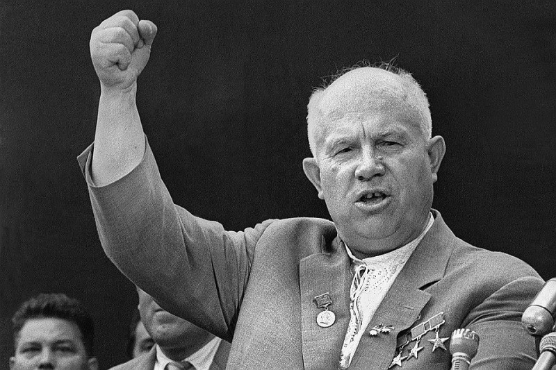 Create meme: nikita sergeevich khrushchev, kuzkin 's mother khrushchev, Khrushchev is a fool