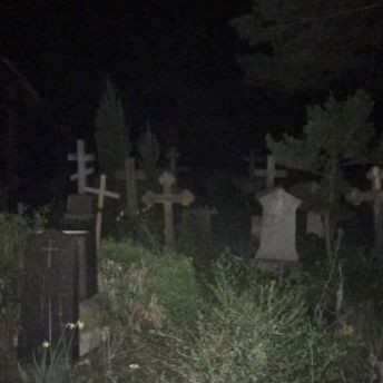 Create meme: photos of the cemetery, cemetery , russian cemetery at night