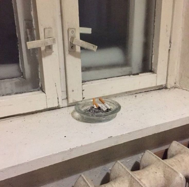 Create meme: window , things in the apartment, ashtray in the entrance