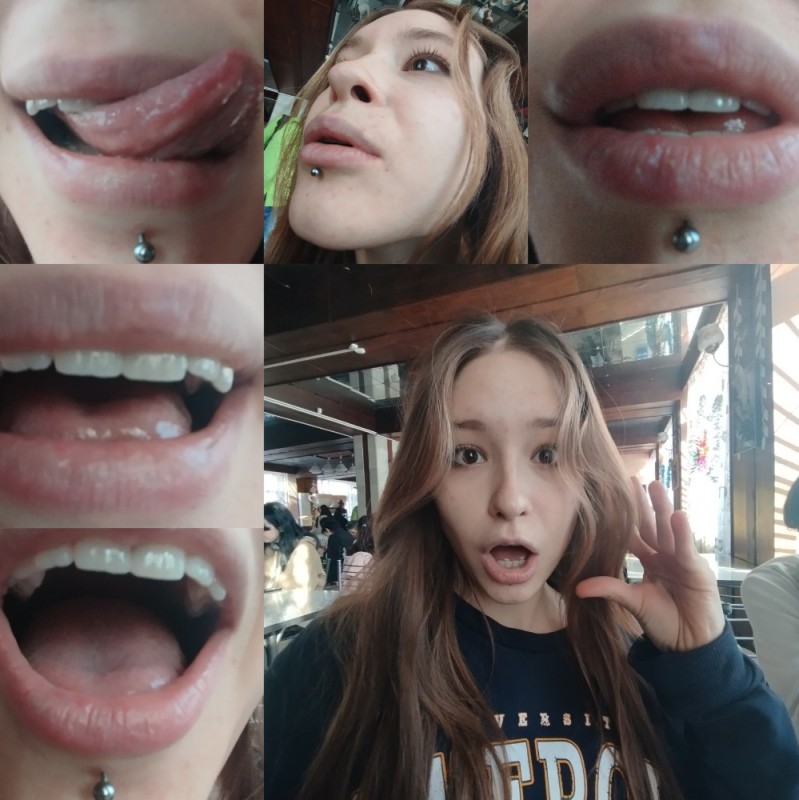 Create meme: girl , piercing, mouth piercing