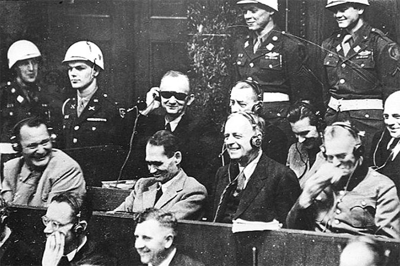 Create meme: The Nuremberg trials the Germans are laughing, Rudolf Hess at the Nuremberg trials, The Nuremberg Tribunal of Bandera