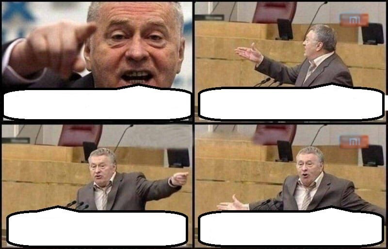 Create meme: Zhirinovsky memes ban, Zhirinovsky meme template, vladimir zhirinovsky